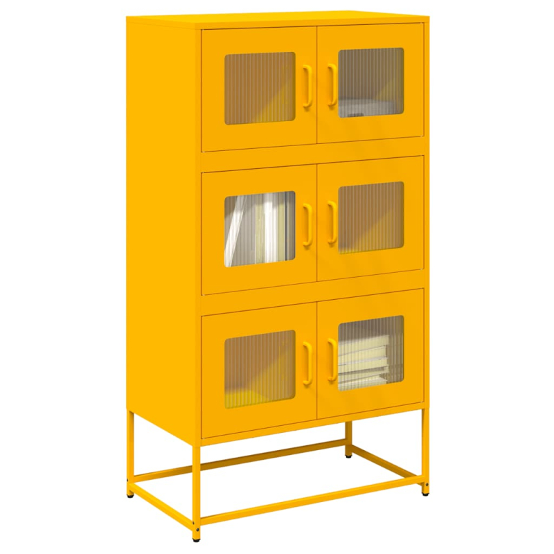 Highboard Senfgelb 68x39x123 cm Stahl