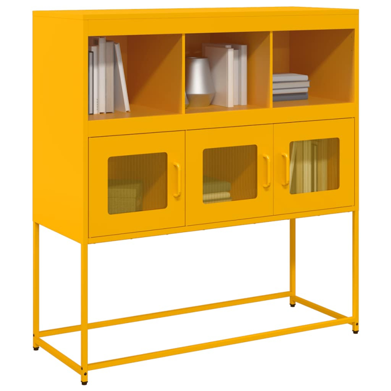 Sideboard Senfgelb 100,5x39x107 cm Kaltgewalzter Stahl