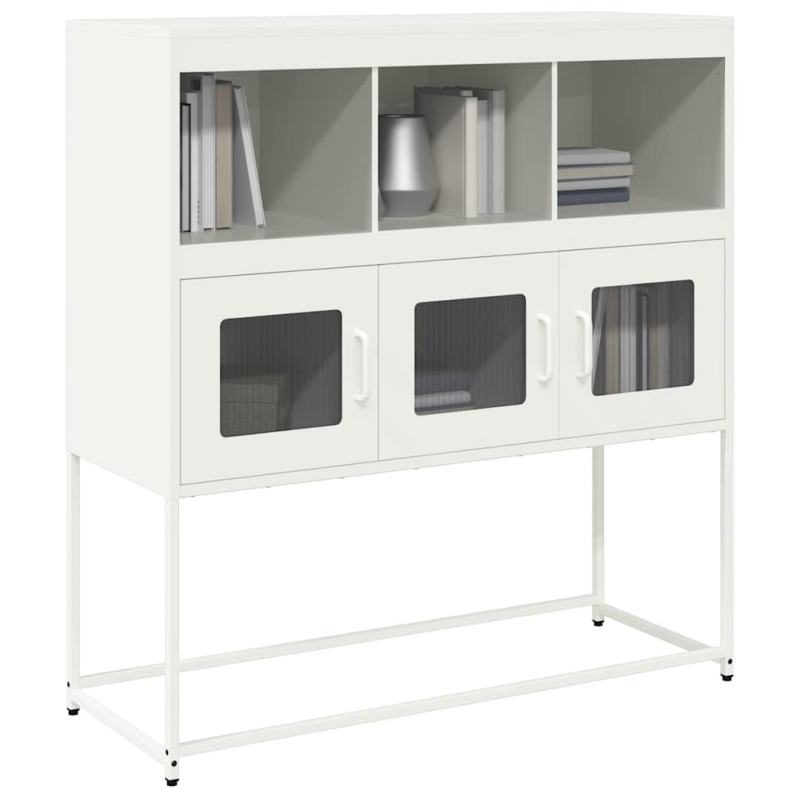 Sideboard Weiß 100,5x39x107 cm Kaltgewalzter Stahl