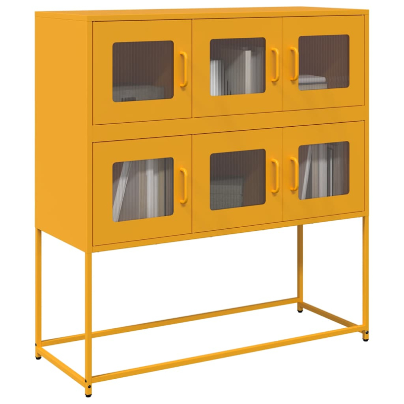 Sideboard Senfgelb 100,5x39x107 cm Kaltgewalzter Stahl