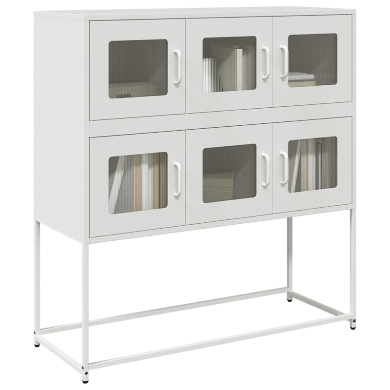 Sideboard Weiß 100,5x39x107 cm Kaltgewalzter Stahl