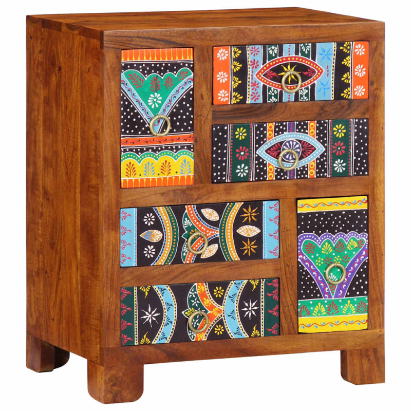 Sideboard Mehrfarbig 50x35x60 cm Massivholz Akazie