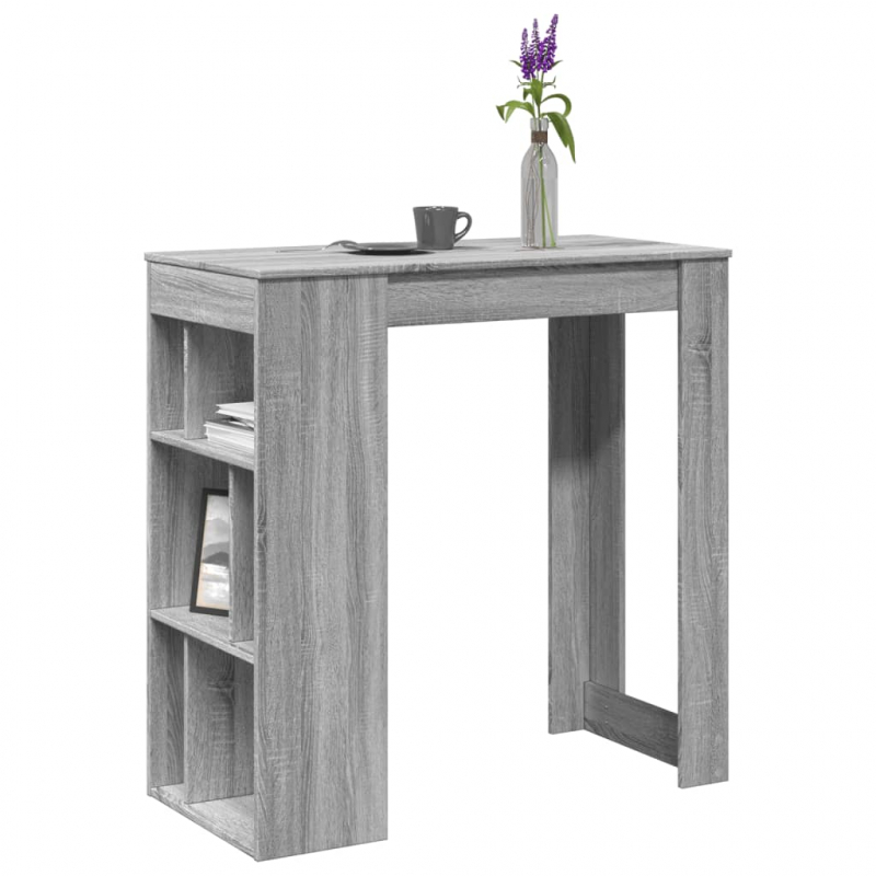 Bartisch mit Regal Grau Sonoma 102x50x103,5 cm Holzwerkstoff