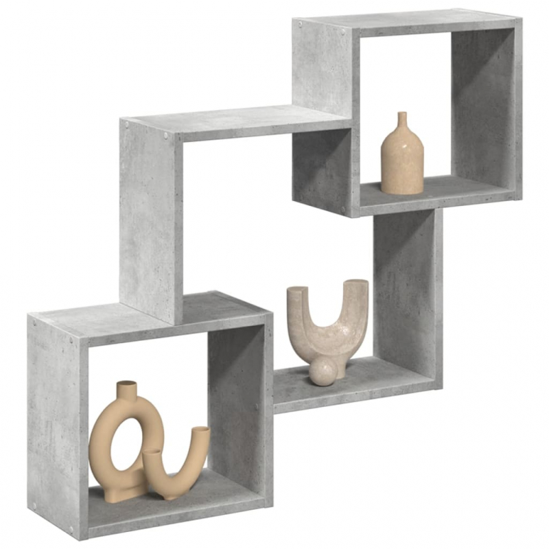 Wandschrank 78x18x71 cm Betongrau Holzwerkstoff