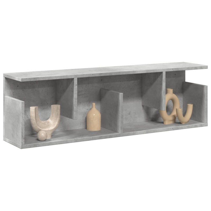 Wandschrank 100x20x30 cm Betongrau Holzwerkstoff
