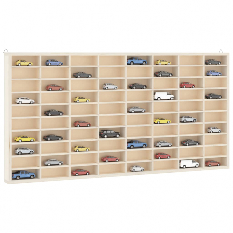 Sammlervitrine aus Holz mit 80 Fächern 80x4,5x40,5 cm