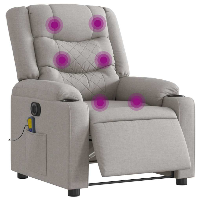 Massagesessel Elektrisch Wolkengrau Stoff