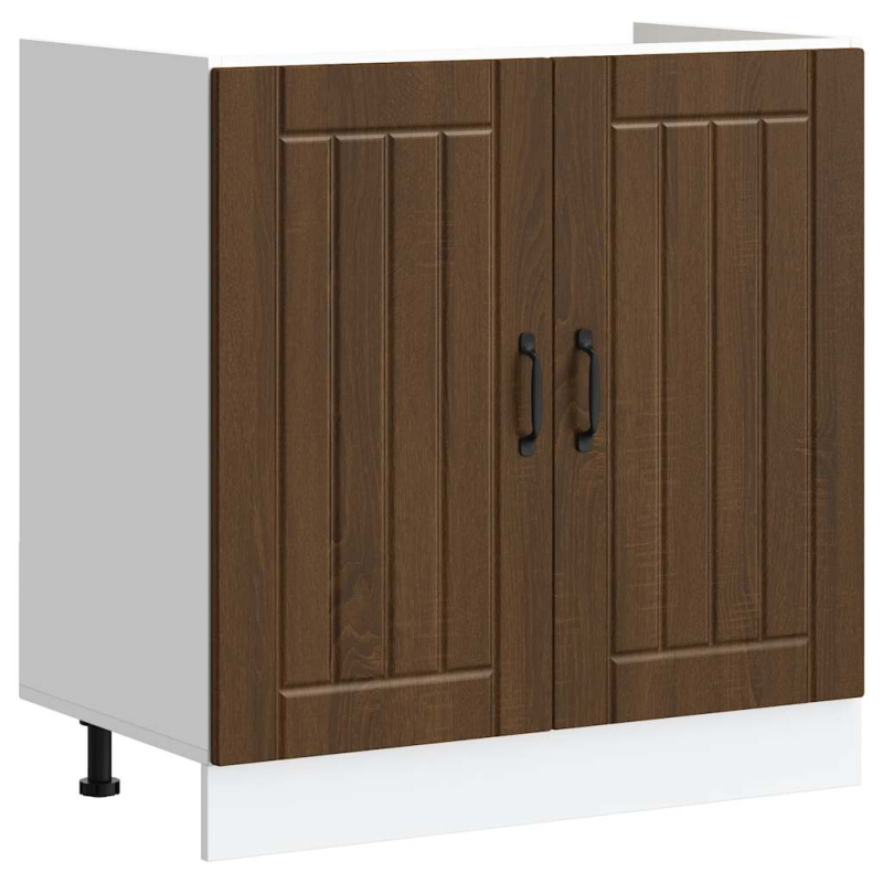 Spülenunterschrank Lucca Braun Eichen-Optik Holzwerkstoff
