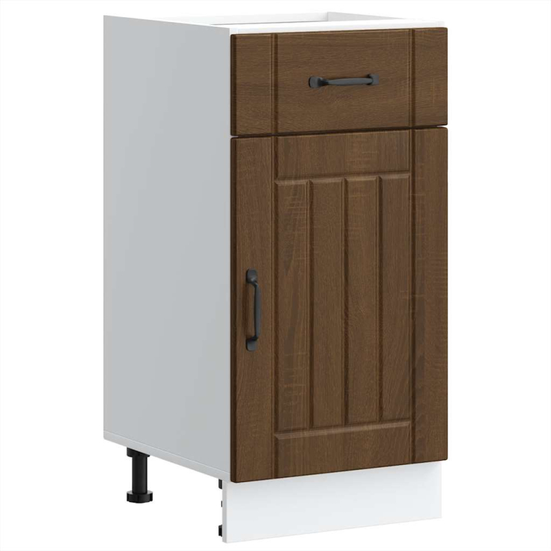 Küchen-Unterschrank Lucca Braun Eichen-Optik Holzwerkstoff