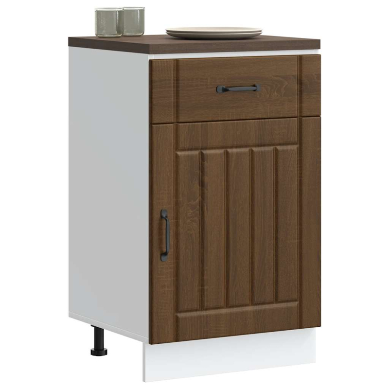 Küchen-Unterschrank Lucca Braun Eichen-Optik Holzwerkstoff