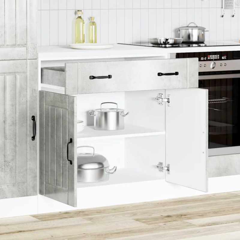 Küchen-Unterschrank Lucca Betongrau Holzwerkstoff