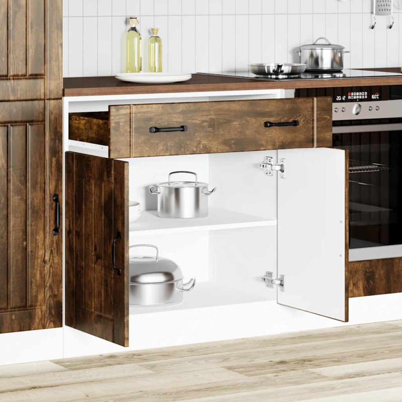 Küchen-Unterschrank Lucca Räuchereiche Holzwerkstoff