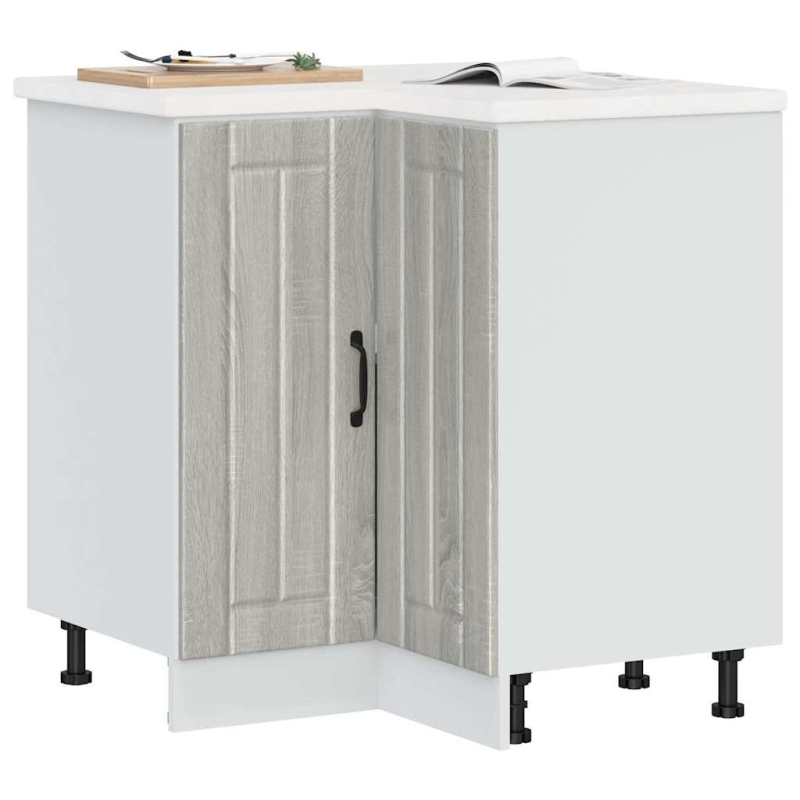 Küchen-Eckunterschrank Lucca Grau Sonoma Holzwerkstoff