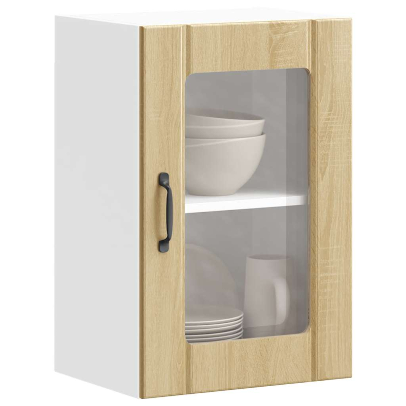 Küchen-Hängeschrank mit Glastür Lucca Sonoma-Eiche