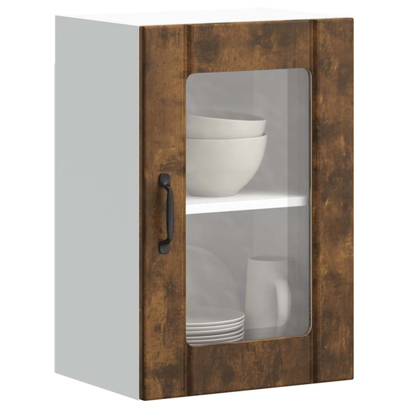 Küchen-Hängeschrank mit Glastür Lucca Räuchereiche