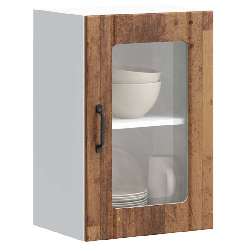 Küchen-Hängeschrank mit Glastür Lucca Altholz-Optik