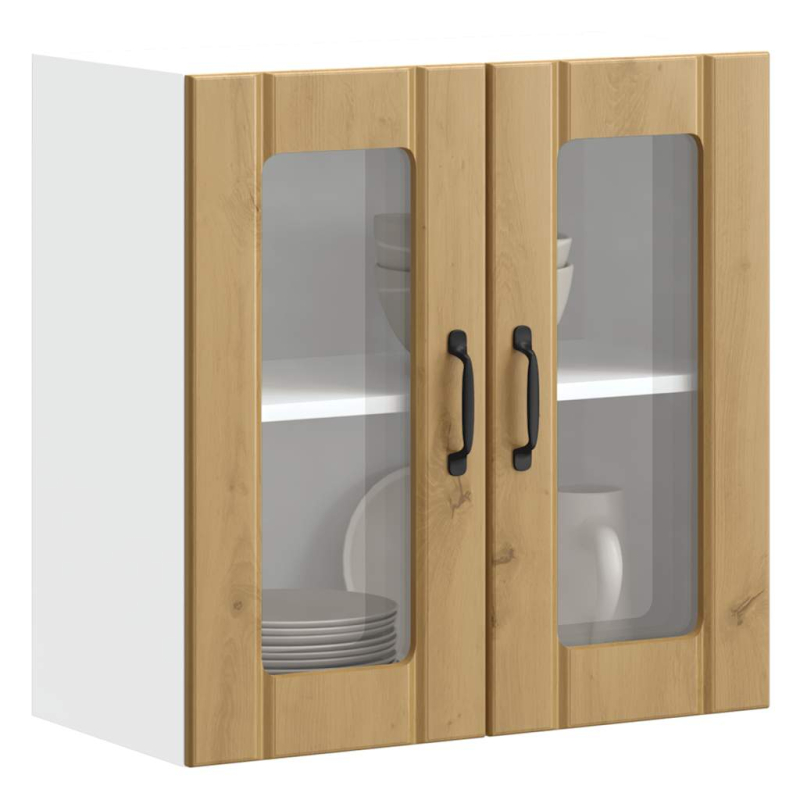 Küchen-Hängeschrank mit Glastür Lucca Artisan-Eiche Holzwerkstoff