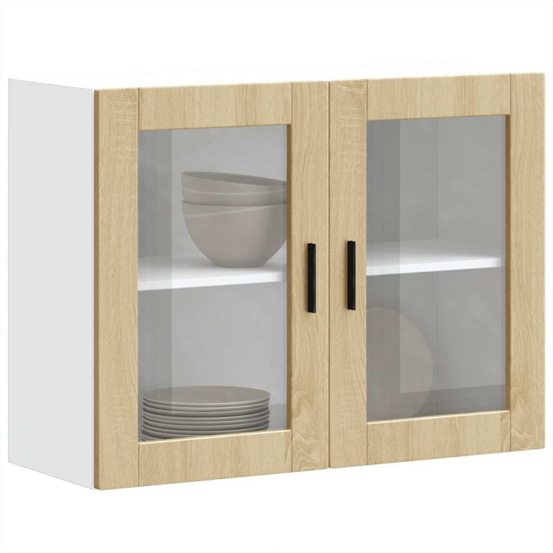 Küchen-Hängeschrank mit Glastür Porto Sonoma-Eiche