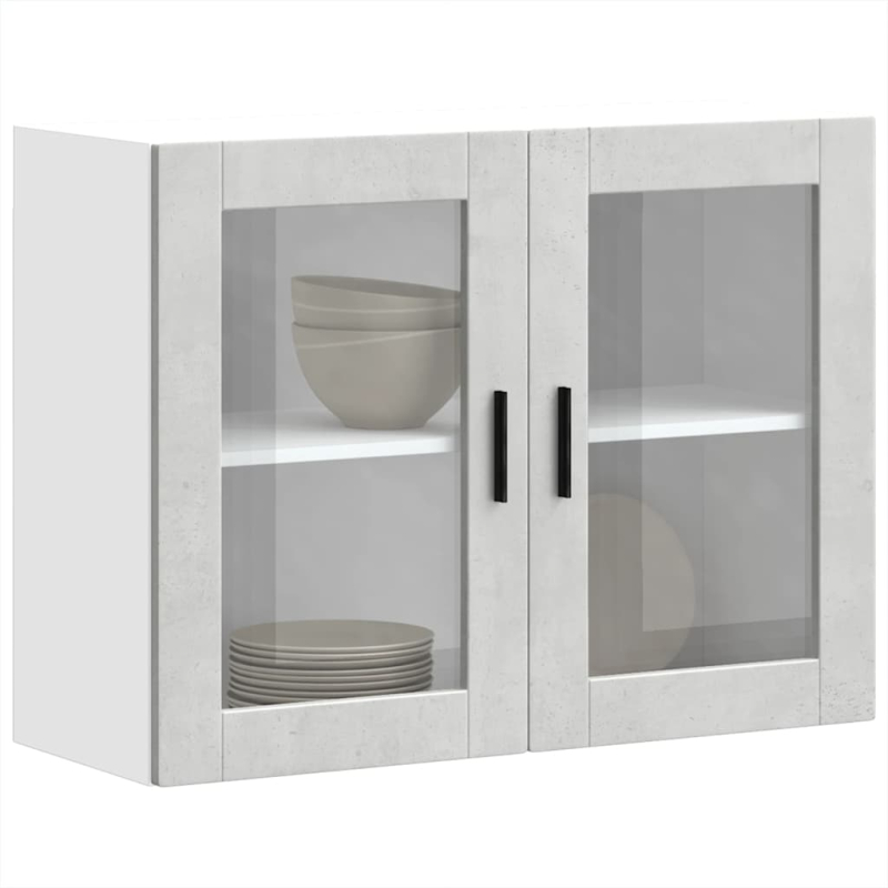 Küchen-Hängeschrank mit Glastür Porto Betongrau
