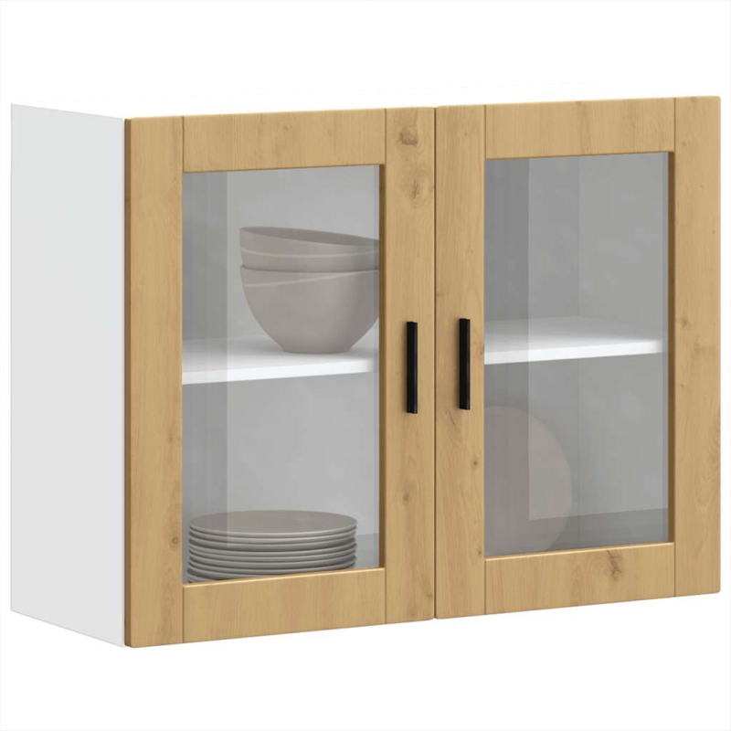 Küchen-Hängeschrank mit Glastür Porto Artisan-Eiche