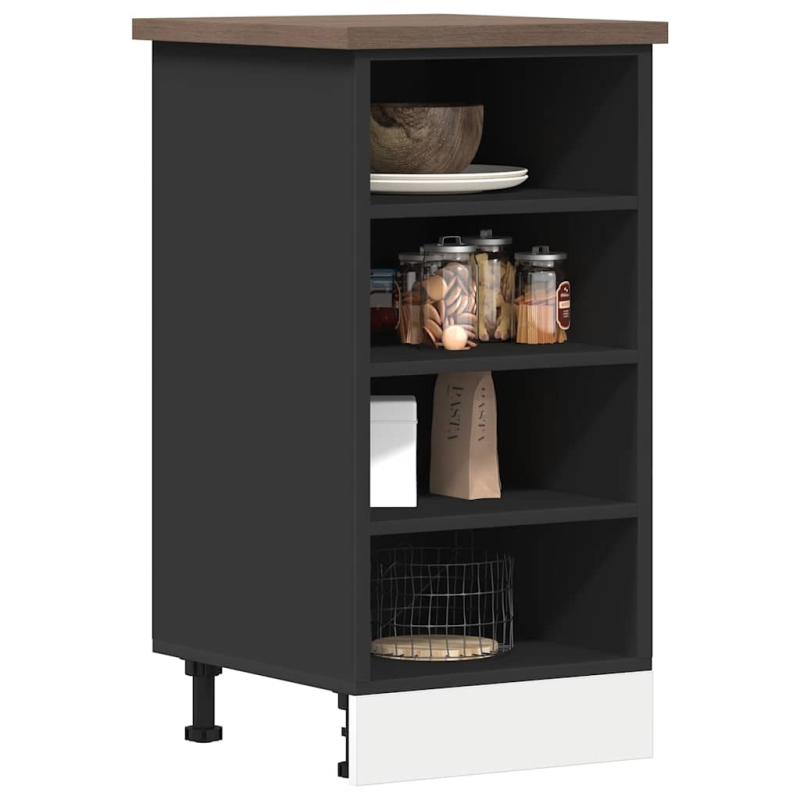 Unterschrank Riga Schwarz 40x44,5x81,5 cm Holzwerkstoff
