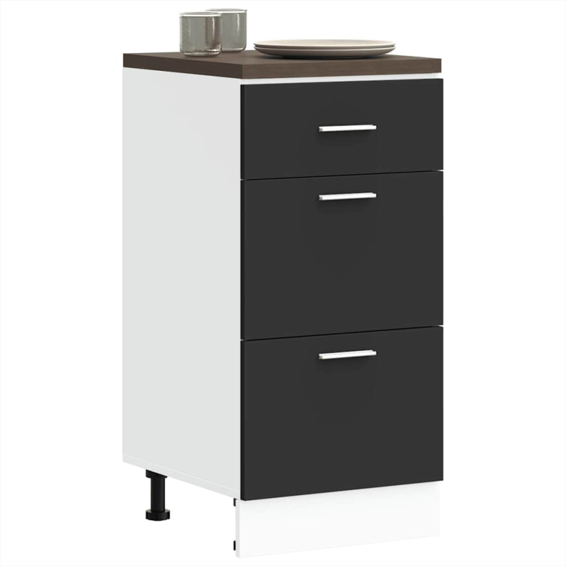Unterschrank Lyon Schwarz 40x46x81,5 cm Holzwerkstoff
