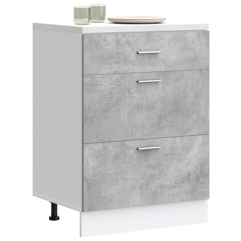Küchenunterschrank Betongrau Holzwerkstoff