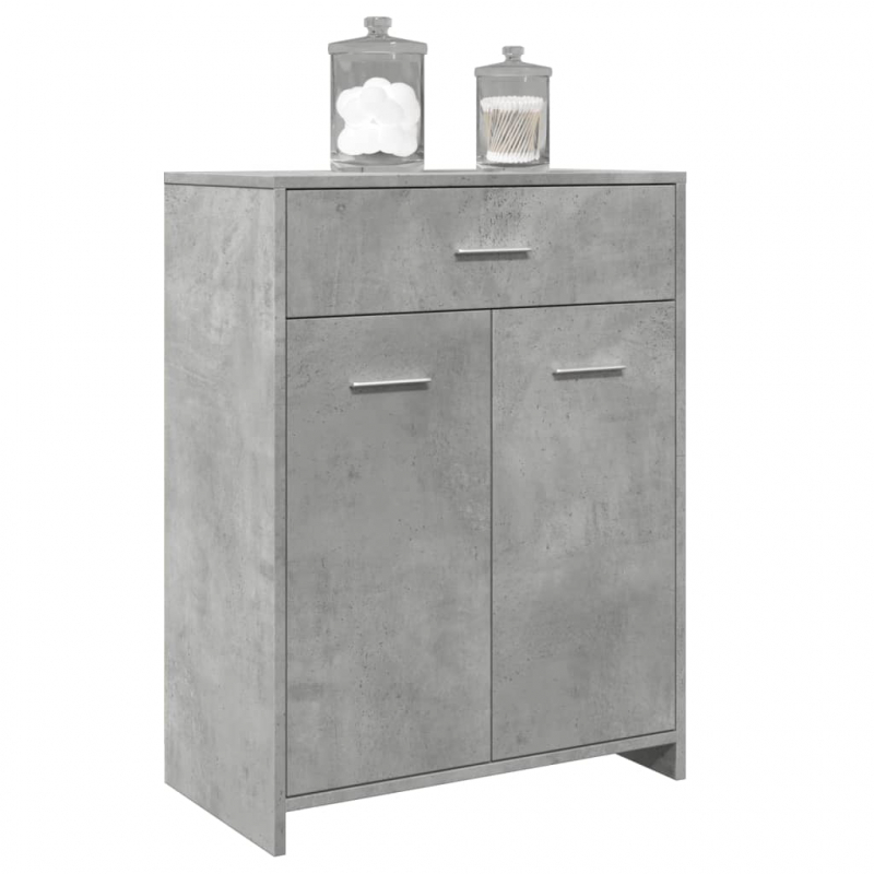 Badezimmerschrank Betongrau 60x33x80 cm Holzwerkstoff