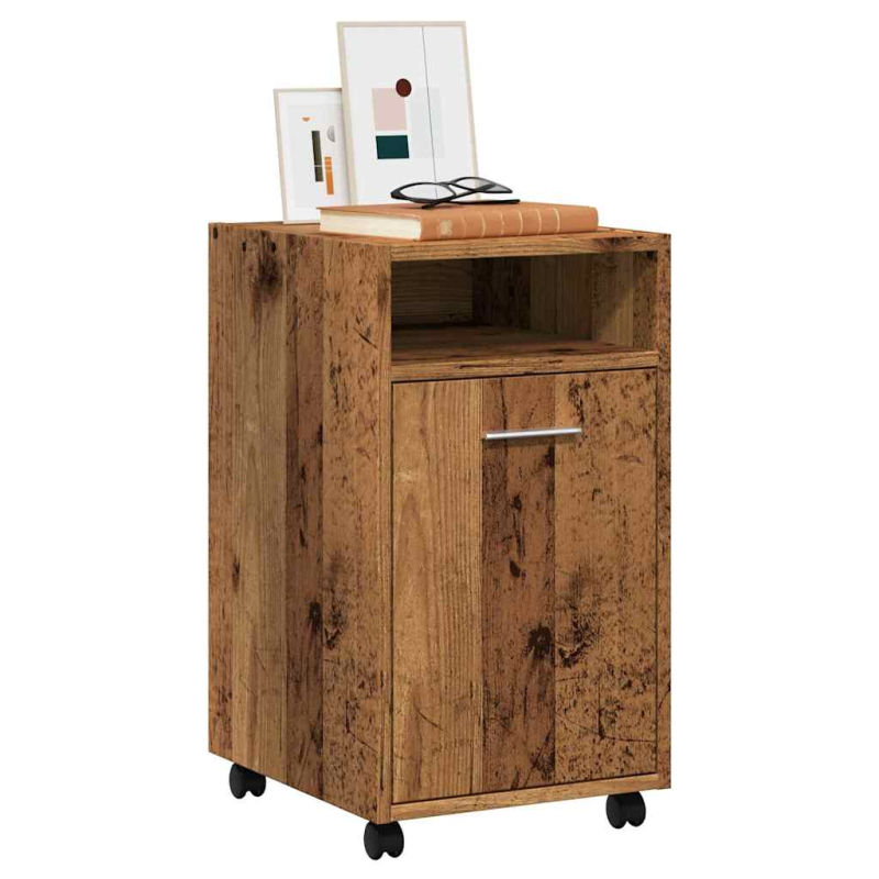 Schrank mit Rollen Altholz-Optik 33x38x60 cm Holzwerkstoff