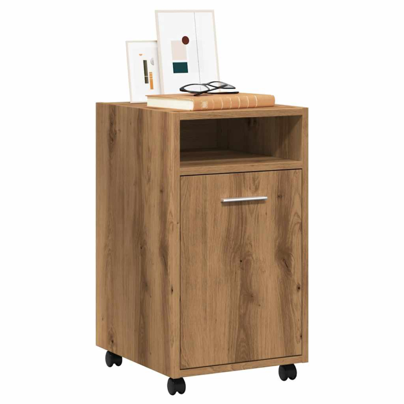 Schrank mit Rollen Artisan-Eiche 33x38x60 cm Holzwerkstoff