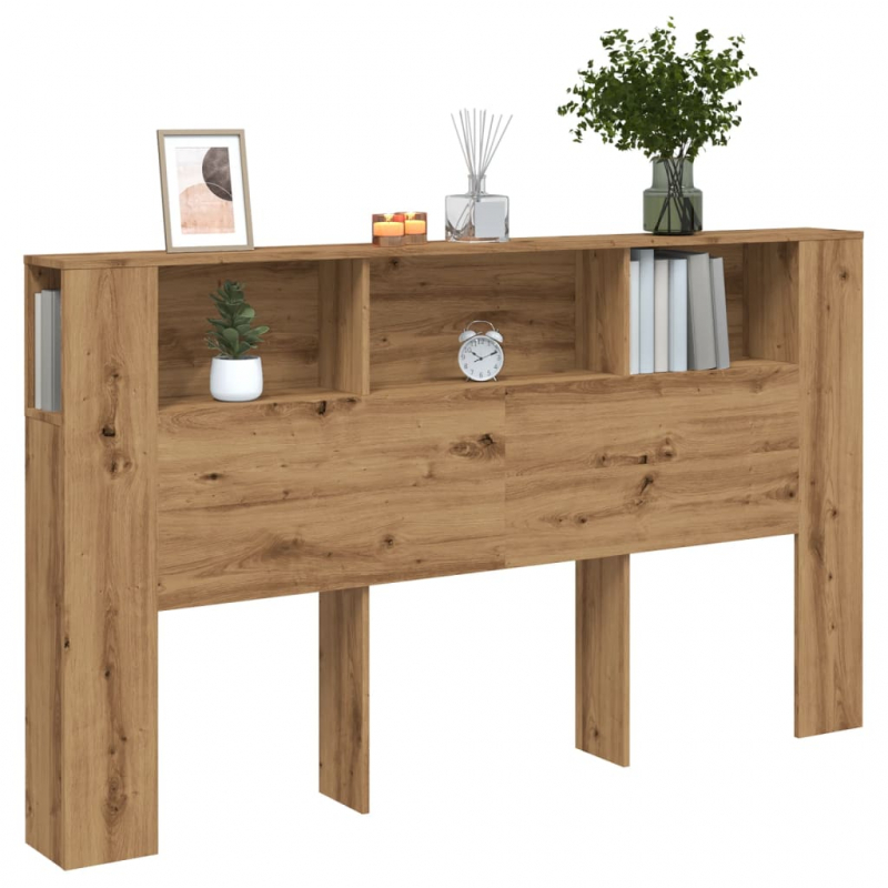 Kopfteil mit Ablagen Artisan-Eiche 180x18,5x102,5 cm