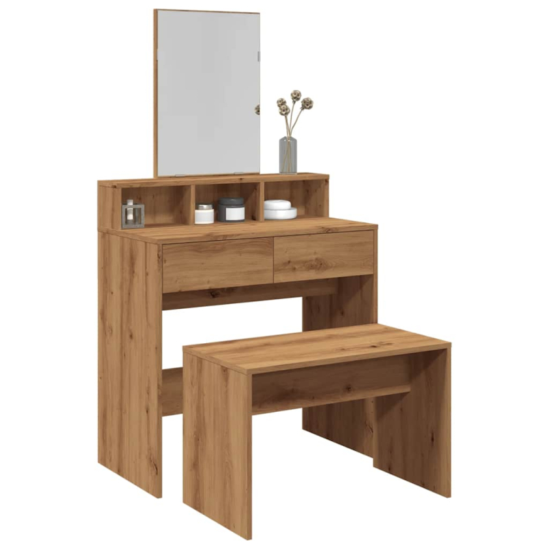 Schminkhocker Artisan-Eiche 70x35x45 cm Holzwerkstoff