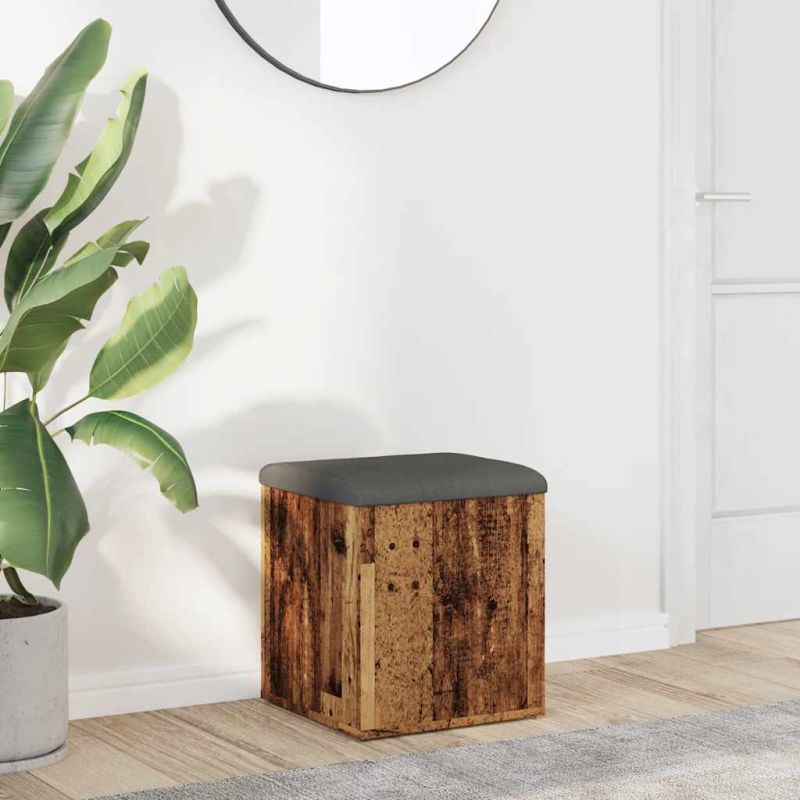 Sitzbank mit Stauraum Altholz-Optik 42x42x45 cm Holzwerkstoff