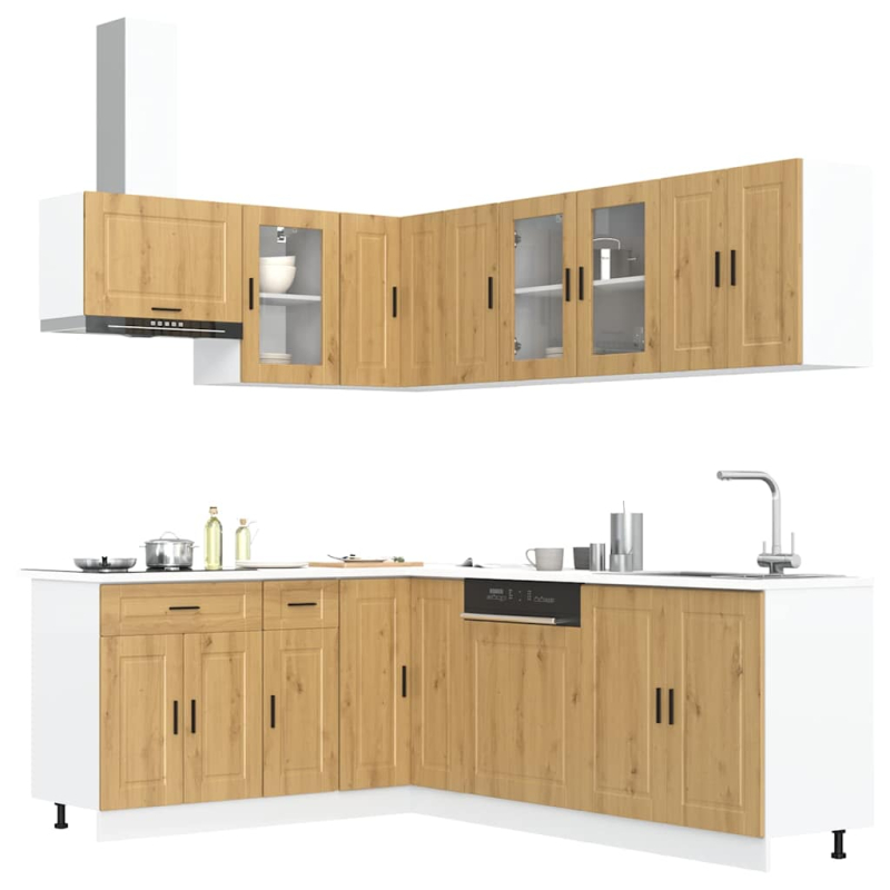 11-tlg. Küchenschrank-Set Porto Artisan-Eiche Holzwerkstoff
