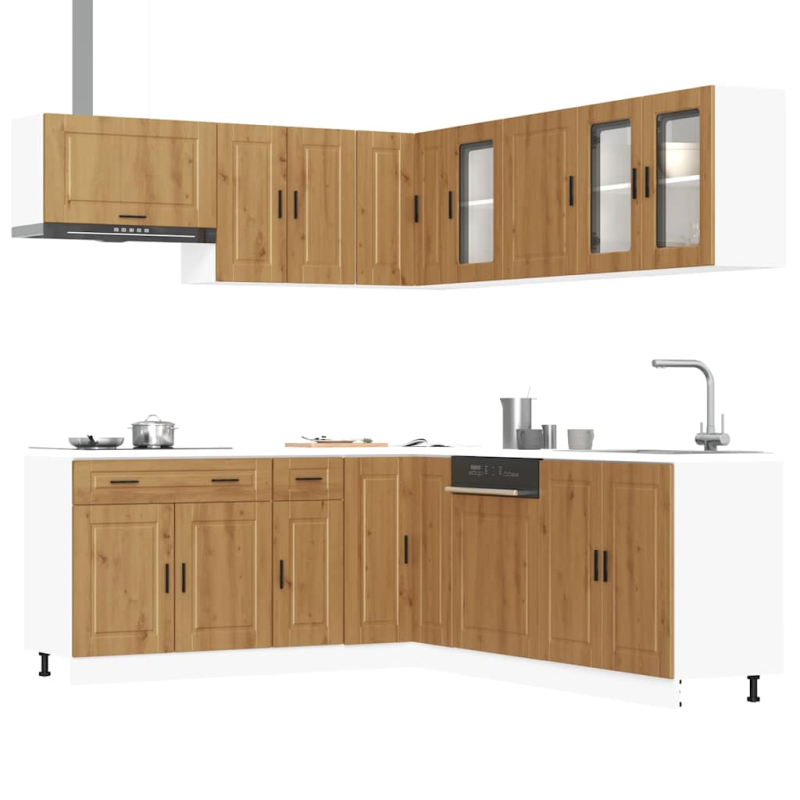 11-tlg. Küchenschrank-Set Porto Artisan-Eiche Holzwerkstoff