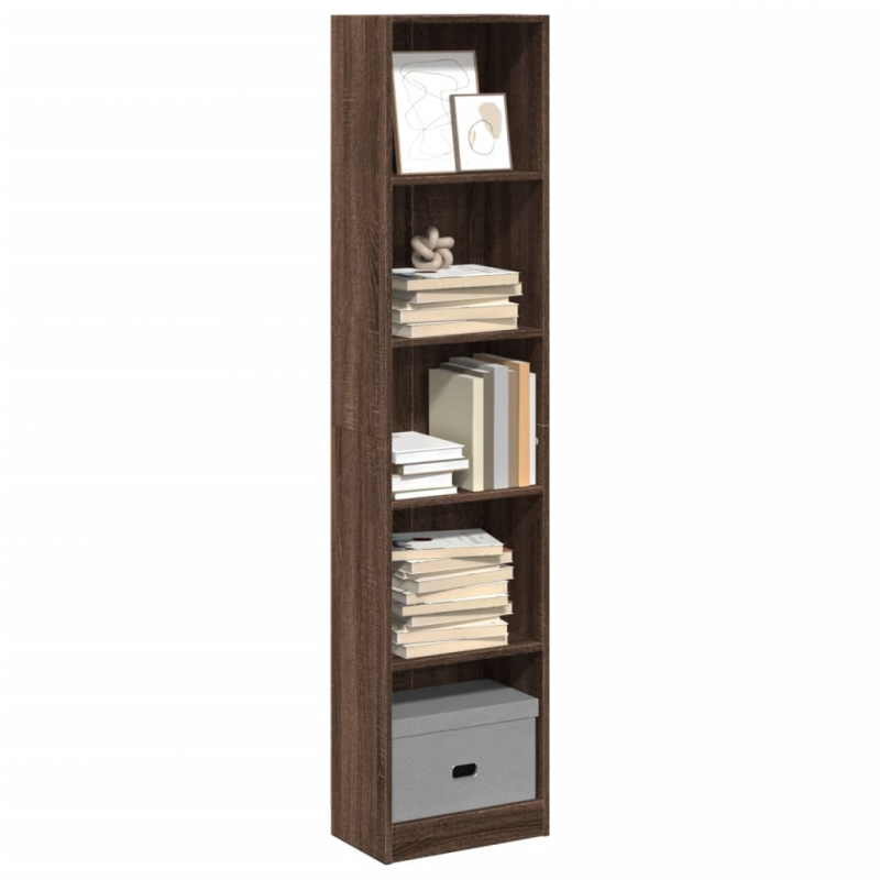 Bücherregal Braun Eichen-Optik 40x24x176 cm Holzwerkstoff