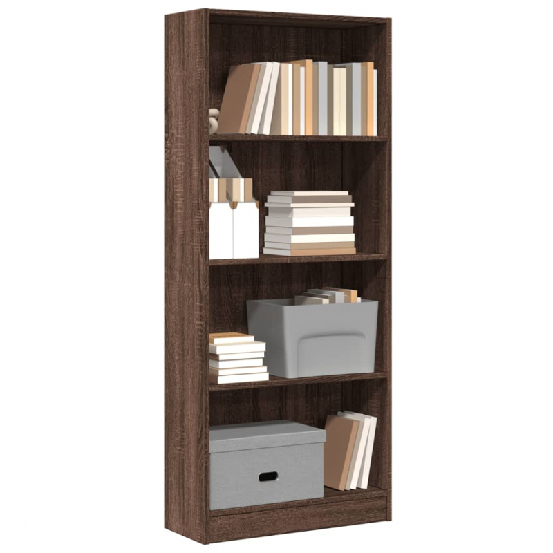 Bücherregal Braun Eichen-Optik 60x24x143 cm Holzwerkstoff