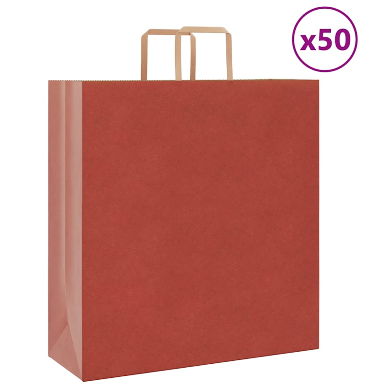 Papiertragetaschen 50 Stk. mit Henkeln Rot 45x17x48 cm