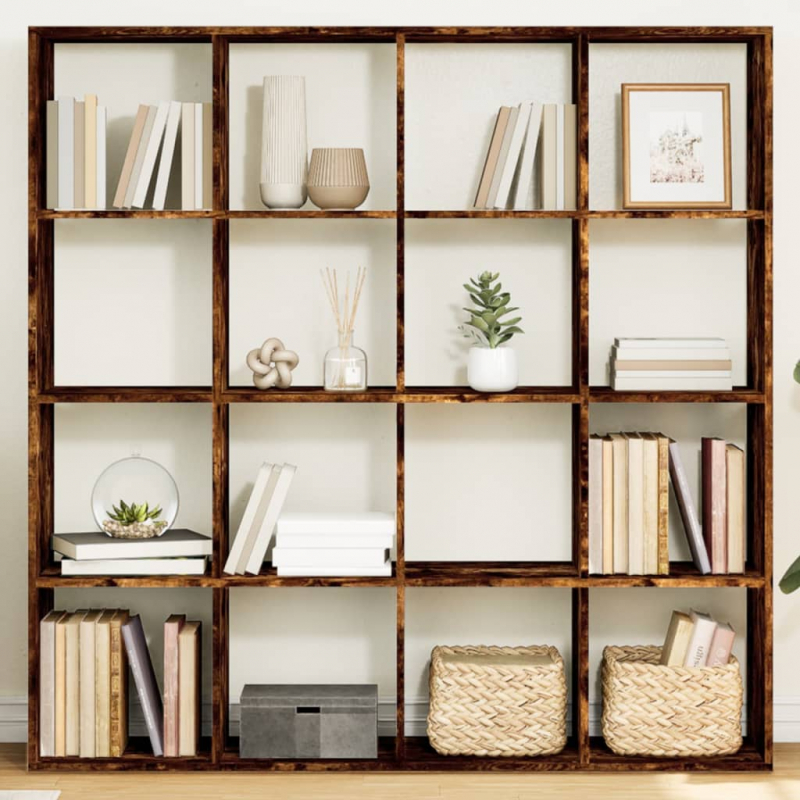 Bücherregal Räuchereiche 137,5x29x137,5 cm Holzwerkstoff