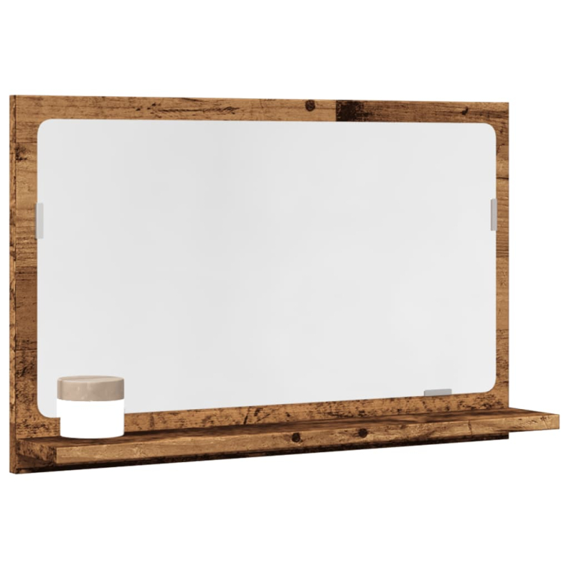 Badspiegel mit Ablage Altholz-Optik 60x11x37 cm Holzwerkstoff