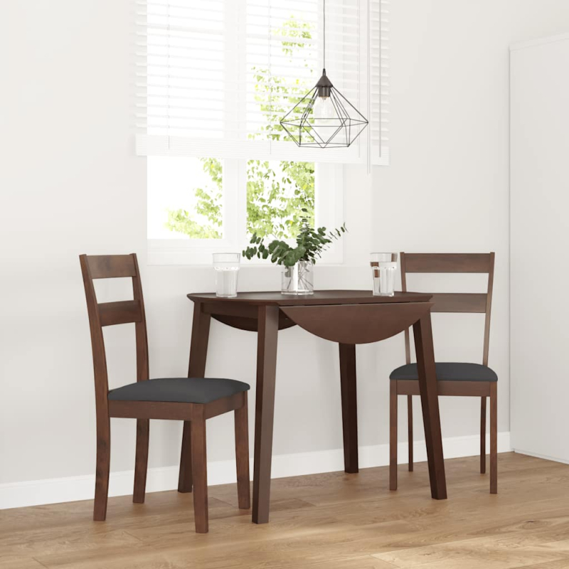 Esszimmerstühle mit Kissen 2 Stk. Braun Massivholz Gummibaum