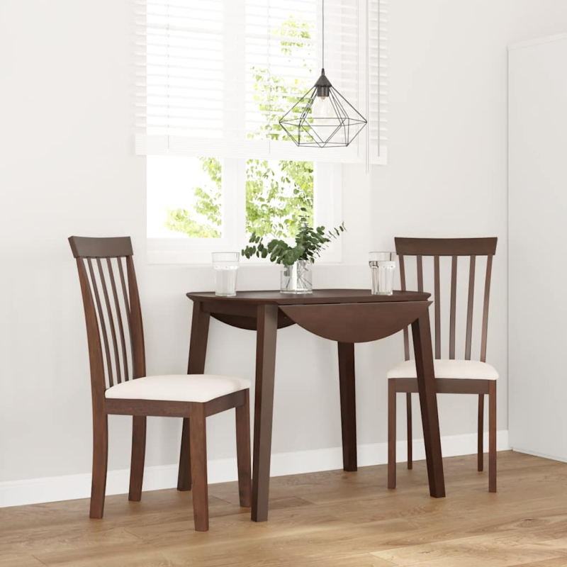 Esszimmerstühle mit Kissen 2 Stk. Braun Massivholz Gummibaum