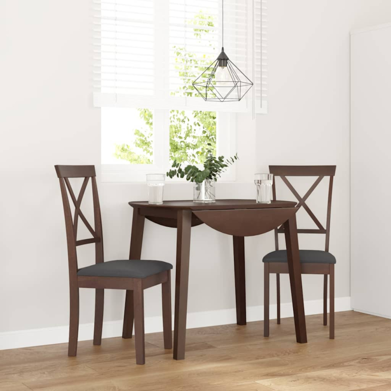 Esszimmerstühle mit Kissen 2 Stk. Braun Massivholz Gummibaum