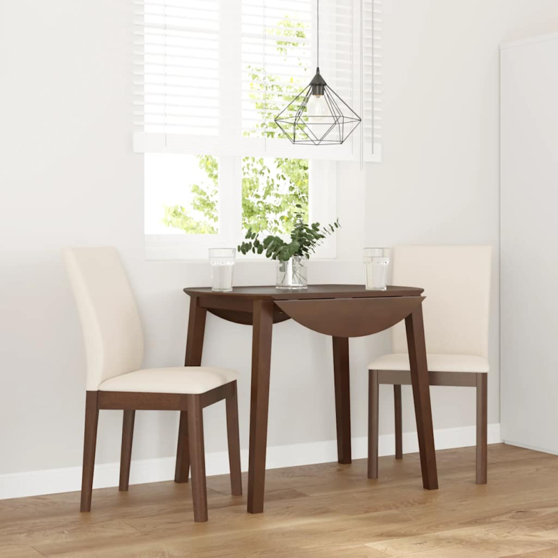 Esszimmerstühle mit Kissen 2 Stk. Braun Massivholz Gummibaum