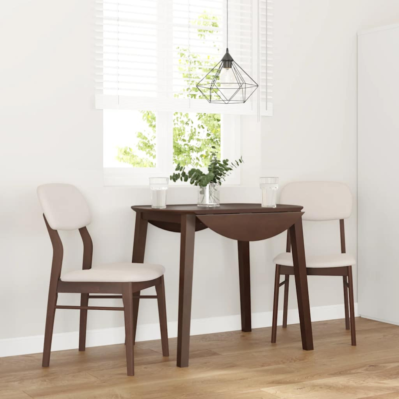 Esszimmerstühle mit Kissen 2 Stk. Braun Massivholz Gummibaum