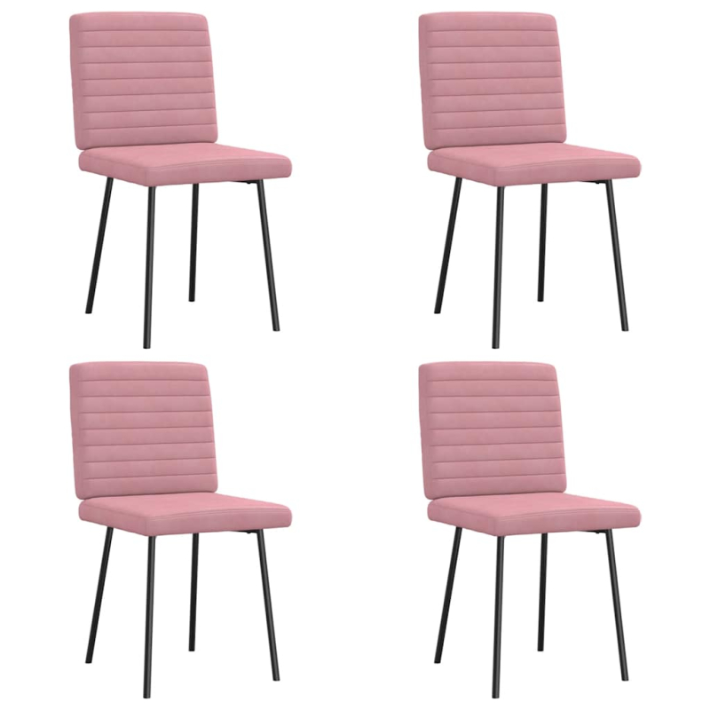 Esszimmerstühle 4 Stk. Rosa Samt