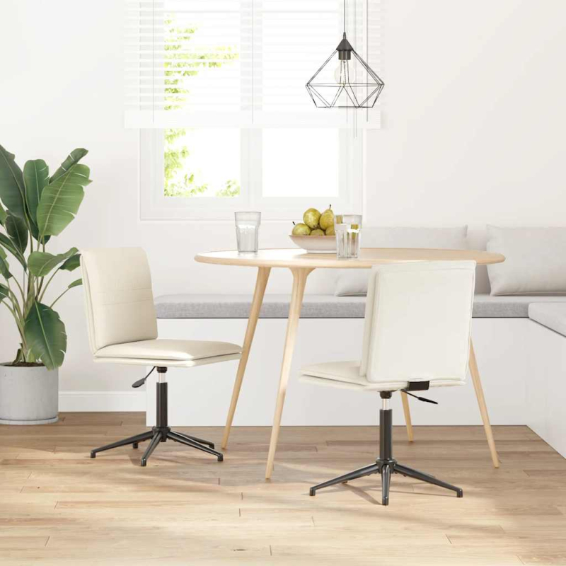 Esszimmerstühle 2 Stk. Creme Samt