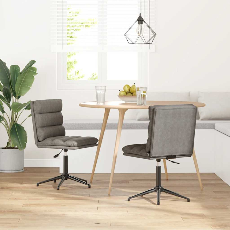 Esszimmerstühle 2 Stk. Grau Kunstleder