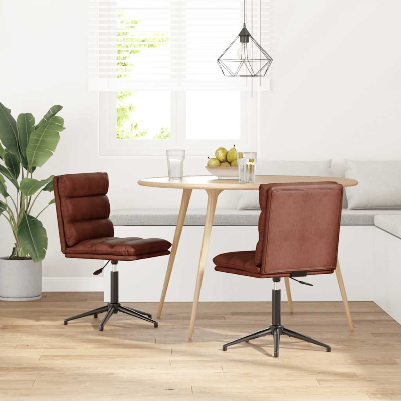 Esszimmerstühle 2 Stk. Glänzend Braun Kunstleder