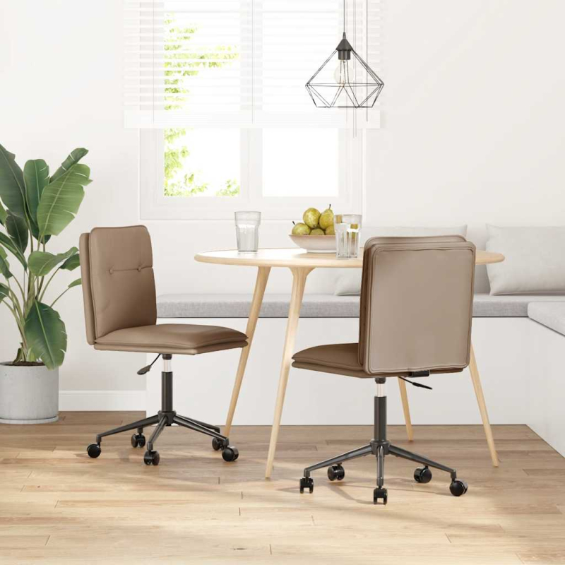 Esszimmerstühle 2 Stk. Cappuccino-Braun Kunstleder